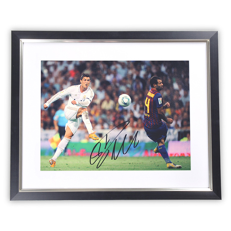 Cristiano Ronaldo Signed Real Madrid Photo - Volley Against Barcelona ...