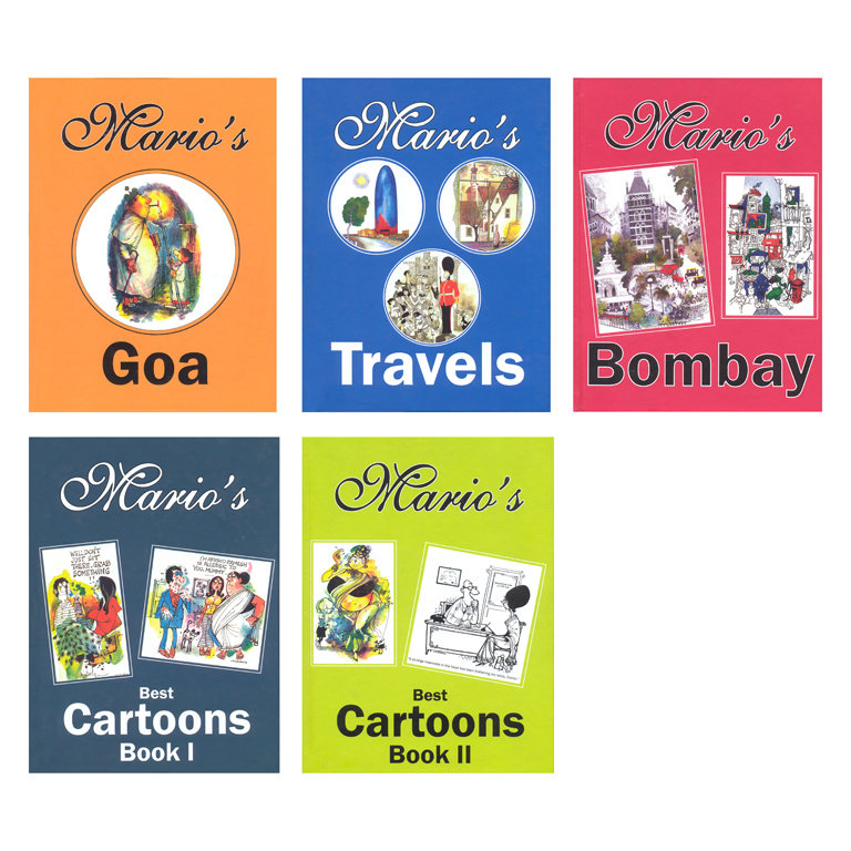 Mario Miranda Set of 5 books (Goa, Bombay, Travels, Cartoon Book I